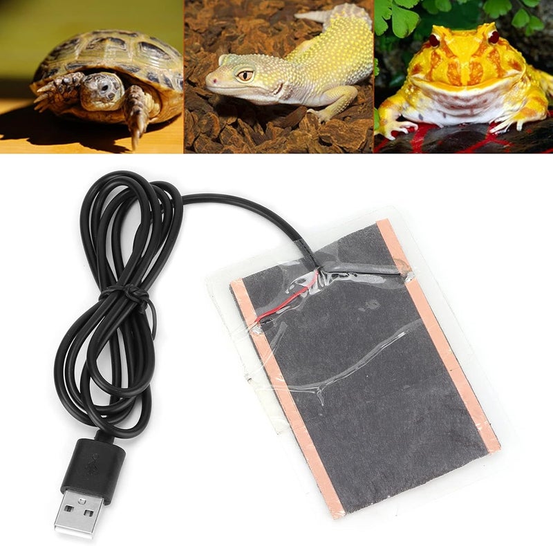 Entatial Heat Pad For Reptiles, 5W Portable Heating Pad Carbon Fiber Reptile Heating Pad 45˚C USB Heating Film Heat Mat For Reptiles Low Power Heat Pad For Home Outdoors Daily Use - Image 2